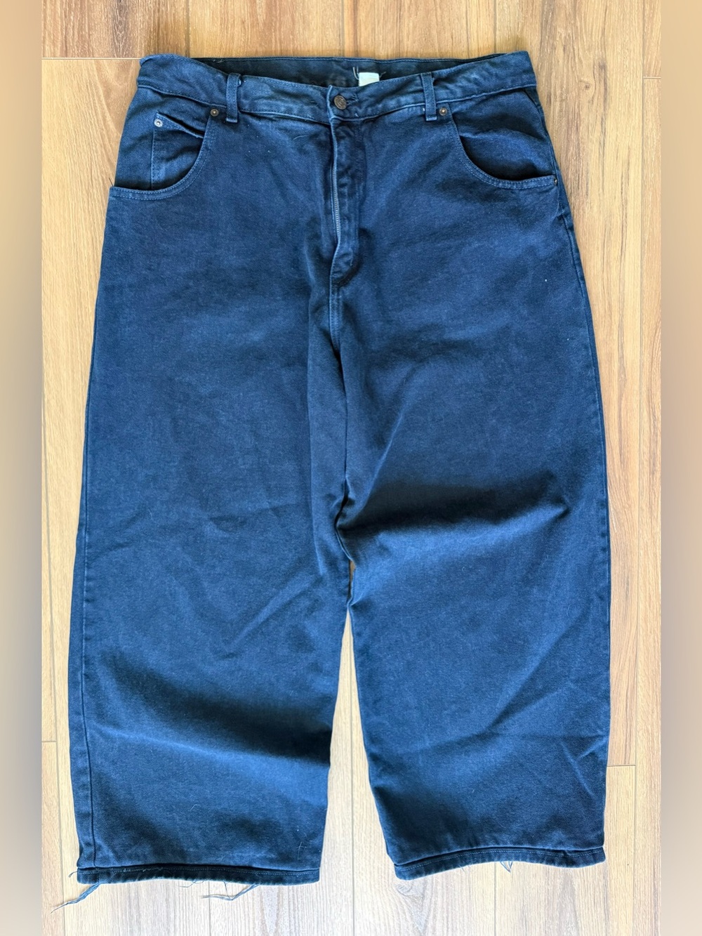 Vintage Solo Semore Mens 38x28 Blue Wide Leg Baggy Skater Denim USA 90s 12 Leg